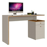Mesa Para Escritório Escrivaninha Com Gaveta Para Computador Cor Nature/off White