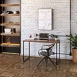 Mesa Para Escritório Office Estilo Industrial 1-20m- Compace- Kuadra- Nogal-Est- Preta