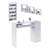 Mesa Para Manicure Expositor De Esmaltes 3 Nichos Mdf