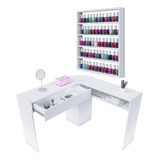 Mesa Para Manicure Gaveta Expositor De Esmaltes Mdf Oferta