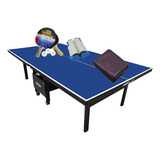 Mesa Ping Pong 1084 Klopf Kit 5055 Rede Retrátil Capa Cor Azul