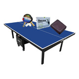 Mesa Ping Pong 1084 Klopf Kit Completo 5094 Capa Cor Azul