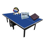 Mesa Ping Pong 1084 Klopf Kit Completo 5094 Capa Fechada Cor Azul