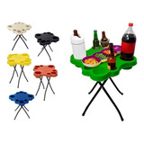 Mesa Plástica Dobrável Petiscos Lazer Camping Cerveja Frios