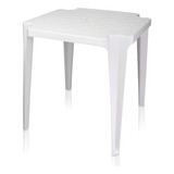 Mesa Plástica Quadrada Branca Monobloco Antares Cor Branco