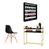 Mesa Pra Manicure 1 Cadeira Expositor Esmaltes Auxiliar