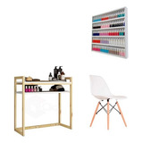 Mesa Pra Manicure Auxiliar 1 Cadeira Expositor Esmaltes