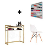 Mesa Pra Manicure Auxiliar 1 Cadeira Expositor Esmaltes
