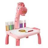 Mesa Projetor Lousa Mágica Infantil Pintar E Colorir Desenho Cor Rosa