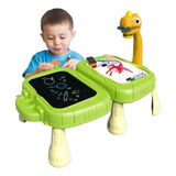 Mesa Projetora De Desenhos Infantil Lousa Mágica Giz Canetas