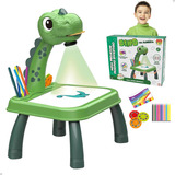Mesa Projetora Infantil Dm Toys 24 Desenhos Canetas Caderno