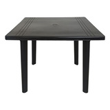 Mesa Quadrada Desmontável Plástica Preta Área Lazer Piscina Cor Preto