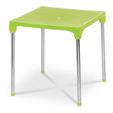 Mesa Quadrada Desmontável Verde 70x70x72 Cm Niquelart