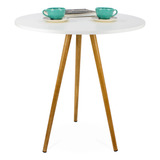 Mesa Redonda 70cm Cozinha Pés Palito Mdf 18 Mm Retrô Tripé