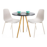 Mesa Redonda 70cm Mdf 2 Cadeiras Miami Cozinha Sala Jantar