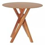 Mesa Redonda Alta Bistrô Cor Freijó Com Base De Madeira Maciça Design Moderno Para Decoração Elegante E Funcional