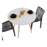 Mesa Redonda Branca 90cm Perfeita Para Salas De Jantar E Cozinhas Compactas Design Industrial