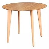 Mesa Redonda De 80cm Em Madeira Pernas Em Madeira Com REguladores De Altura Nos Pés