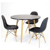 Mesa Redonda De Jantar Eiffel 100cm Com 3 Cadeiras Botonê