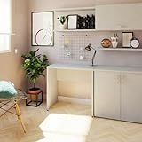 Mesa Reta Corp 25mm 100 Cm 47 Cm Bramov Móveis Cinza Cristal