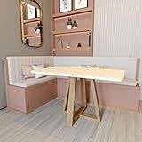 Mesa Retangular Jantar 120x77cm Manu Off White Base Madeira Maciça