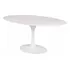 Mesa Saarinen Jantar Oval Espirito Santo 160x90cm Tampa Branco/cinza Pés Branco