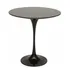 Mesa Saarinen Lateral De Canto Ø 51cm Tampo Em Laca Preta