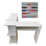 Mesa Salão Manicure Em L Expositor De Esmaltes 100 Mdf