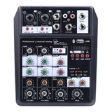 Mesa Som 4 Canais Bluetooth Mixer Interface Profissional