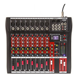 Mesa Som Lelong Le711 Usb Bluetooth 8 Canais Profissional