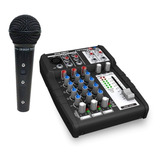 Mesa Som Stetsom 0803 Com Microfone Sm58 Preto Brilhante