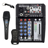 Mesa Stm1003 3canais Bt Sd Fm Auxiliar Controle Microfone