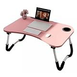 Mesa Suporte Notebook Dobrável Portátil Rosa Trabalho Cama