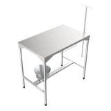Mesa Veterinária Atendimento Cirurgica Inox Com Balde