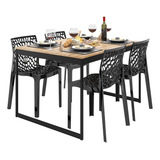 Mesa Vintage 120x90 4 Cadeiras Gruvyer Para Sala De Jantar