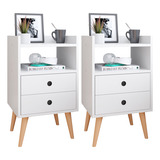Mesas De Cabeceira Kit 2 Criado Dream E Kit 2 Criado Classic Branco