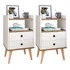 Mesas De Cabeceira Kit 2 Criado Dream E Kit 2 Criado Classic   Off White   Freijo