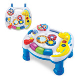 Mesinha Atividades Infantil Didática Mesa Bebe Interativa Cor Azul