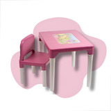 Mesinha Com Cadeira Infantil Rosa Princesas Styll Baby