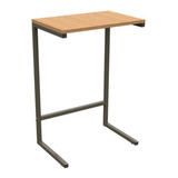 Mesinha De Apoio Lateral Sofá Cama Sala De Estar Quarto Notebook Cor Fendi Com Tampo Corazzi