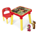 Mesinha Infantil Com Cadeira Masha E O Urso Mesa Cor Vermelho