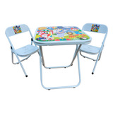 Mesinha Infantil Dobrável Conjunto 2 Cadeiras Branco Circo