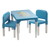 Mesinha Infantil Para Atividades Com 2 Cadeira Baby Hercules Cor Azul Kids Baby