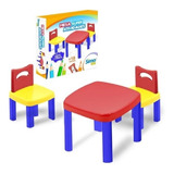 Mesinha Infantil Poá Com 2 Cadeiras - Simo Toys Cor Colorida