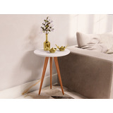 Mesinha Lateral De Canto Pés Palito Decorativo Redonda Linda