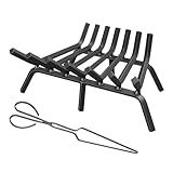 MESTYL Grelha De Lareira Para Lareira De Ferro Forjado Resistente De 53 Cm Grades De Fogo De Barra De 0 9 Cm Com Pinças De Incêndio Rack De Queima De Lenha Para Fogão A Lenha Ao Ar Livre E Suporte