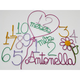 Mesversario Com 1 Nome Até 9 Letras Em Tricotin Para Meninas