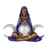 META ATACADO Escultura Gaya Bruxa Wicca Triluna Roxa Triplice 13cm Resina