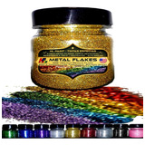 Metal Flakes Importado 0 8 Alto Brilho 50gr Várias Cores