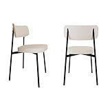 Metalig 2 Unidades Cadeira Alloa Fixa C 4 Pés 50 X 44 7 X 83 8 Cm Contemporâneo Com Toques Retrô Aço Estrutura Em Aço Com Solda E Corte A Laser Encosto Anatômico Revestido Em Tecido Ou Courino